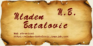 Mladen Batalović vizit kartica